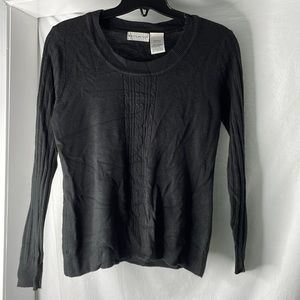 100% acrylic charcoal gray white stag lady sweater